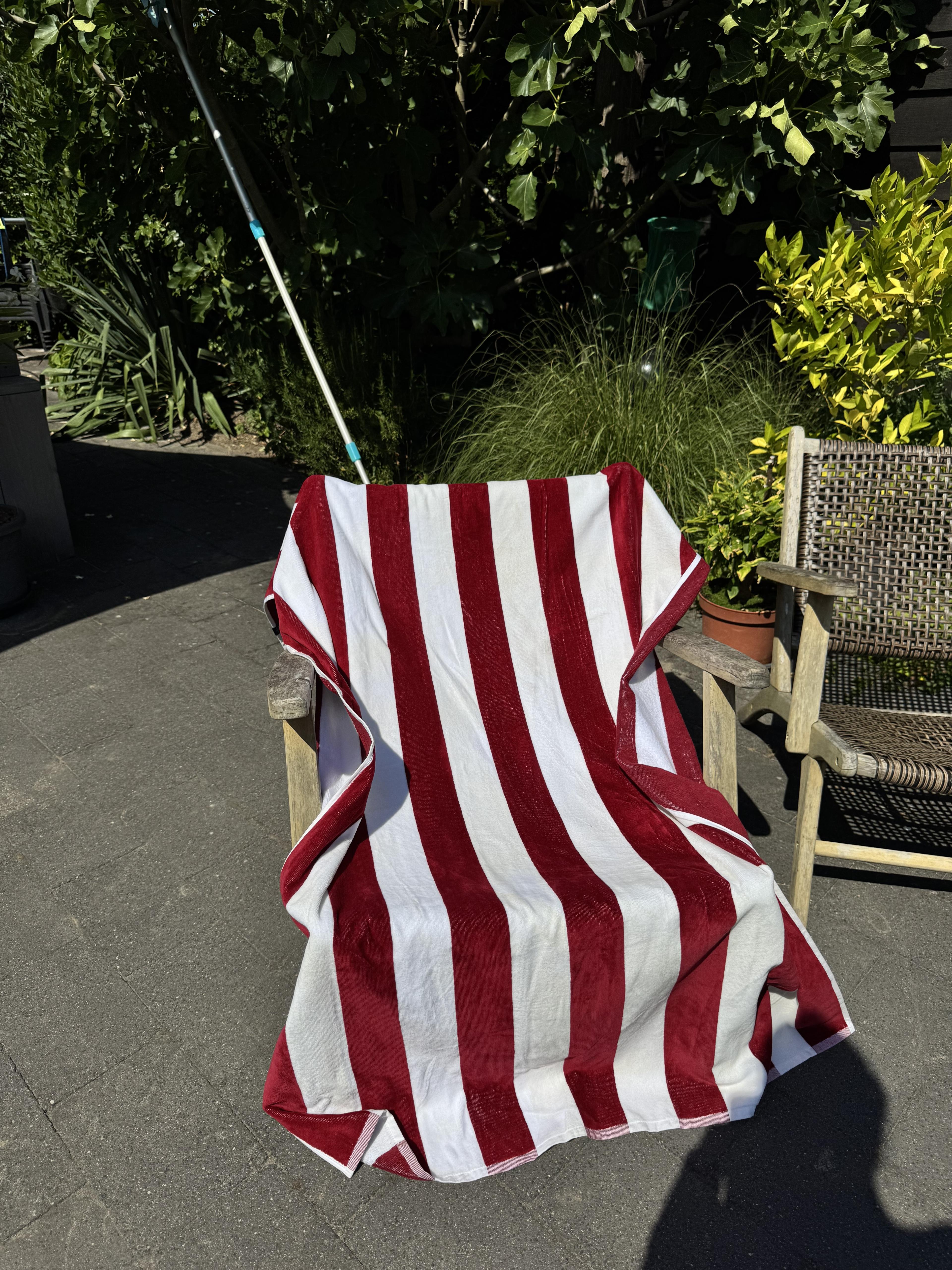 Rood/Wit - Luxe badlaken van 100% katoen uit Portugal - 100×180 cm
